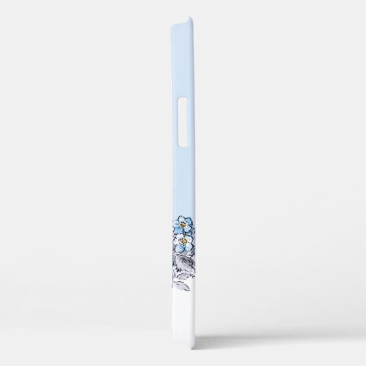 ピンクかわいらしとブルーの花とストライプ名前つき Case-Mate iPhoneケース (裏面 / 右)