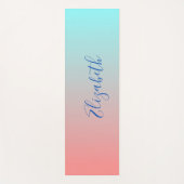 ピンクかわいらしとブルーグラデーション ヨガマット (正面)