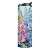 ピンクかわいらしとブルーデルフィニウムの花 タンブラー (回転左)
