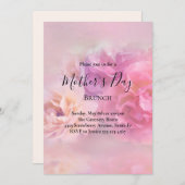 ピンクかわいらしとホワイトカーネーション母の日ブランチ 招待状 (正面/裏面)