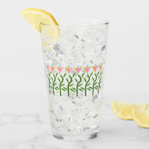 ピンクかわいらしとミントの縁ど花