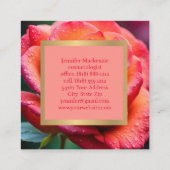 ピンクかわいらしと桃のバラAI生成 スクエア名刺 (裏面)