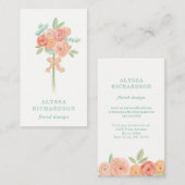 ピンクかわいらしと桃の花と金ゴールド 名刺 (正面/裏面)