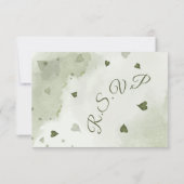 ピンクかわいらしと梅のバーガンディの花の緑 出欠カード (裏面)