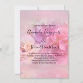 ピンクかわいらしと白のカーネーションの写真結婚 招待状 (正面)