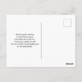 ピンクかわいらしと白のカーネーション写真ありがとう ポストカード (裏面)