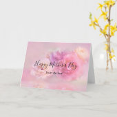 ピンクかわいらしと白のカーネーション写真母の日 カード (黄色い花)