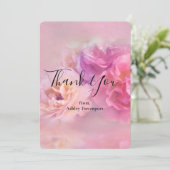 ピンクかわいらしと白のカーネーション写真 サンキューカード (スタンド正面)