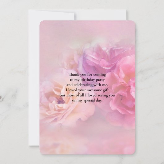 ピンクかわいらしと白のカーネーション写真 サンキューカード (裏面)