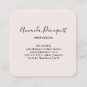 ピンクかわいらしと白のカーネーション写真 スクエア名刺 (裏面)