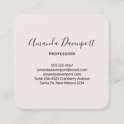 ピンクかわいらしと白のカーネーション写真 スクエア名刺 (裏面)