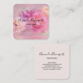 ピンクかわいらしと白のカーネーション写真 スクエア名刺 (正面/裏面)
