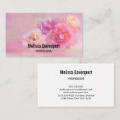 ピンクかわいらしと白のカーネーション写真 名刺 (正面/裏面)