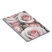 ピンクかわいらしと白のバラ ノートブック (右側)