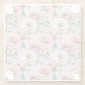 ピンクかわいらしと白のポピーのアネモネの花 ガラスコースター (裏面)