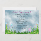 ピンクかわいらしと白のユニコーンマジカル誕生日 招待状 (裏面)