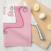 ピンクかわいらしと白の世界のマ最高のザー キッチンタオル (四つ折り)