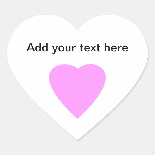 ピンクかわいらしと白の愛のハート。 ハートシール (正面)