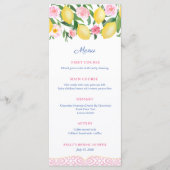 ピンクかわいらしと白の柑橘ブライダルシャワー メニュー (正面)