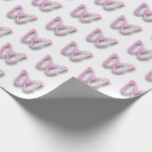 ピンクかわいらしと白の蝶のギフトラップ ラッピングペーパー (角)