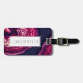 ピンクかわいらしと紫のアゲートの宝石（青） ラゲッジタグ (正面横)