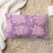 ピンクかわいらしと紫のダマスク枕 ランバークッション (ブランケット)