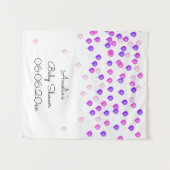 ピンクかわいらしと紫のバルーンベビーシャワー タペストリー (正面(横))