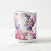 ピンクかわいらしと紫のフローラみすぼらしいシック コーヒーマグカップ (中央)