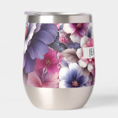 ピンクかわいらしと紫のフローラパーソナライズされた (右面)