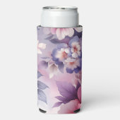 ピンクかわいらしと紫のフローラパーソナライズされた スリム缶クーラー (Seltzer裏面)