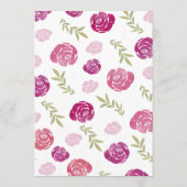 ピンクかわいらしと紫のフローラ葉のバラ結婚s メニュー (裏面)