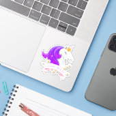 ピンクかわいらしと紫のユニコーンプリンセスキラキラ シール (ノートパソコンとiPhone)