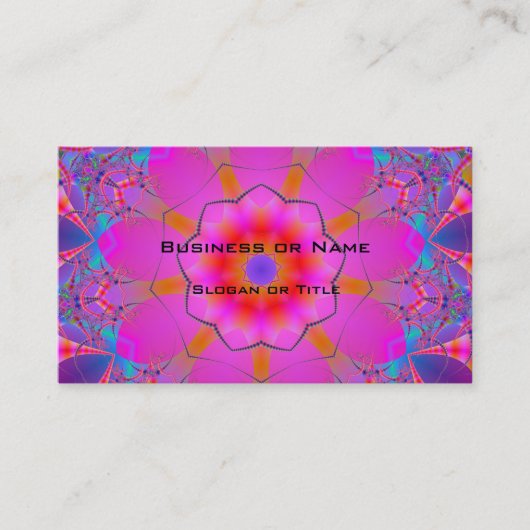 ピンクかわいらしと紫の曼荼羅 名刺 (正面)