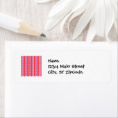 ピンクかわいらしと紫の花とストライプ花 ラベル (インサイチュ)