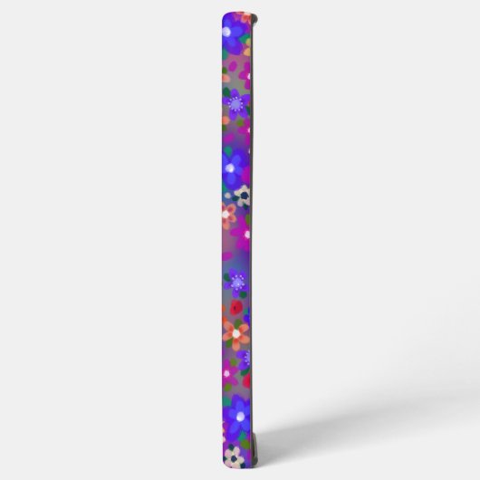 ピンクかわいらしと紫の花 SAMSUNG GALAXYケース (左側面)