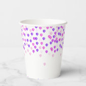 ピンクかわいらしと紫の赤ちゃんシャワー 紙コップ (裏面)