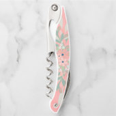 ピンクかわいらしと緑のフローラ ソムリエナイフ (正面)