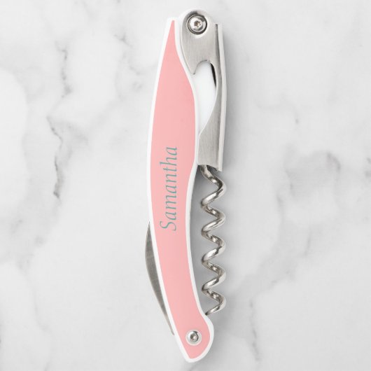 ピンクかわいらしと緑のフローラ ソムリエナイフ (裏面)