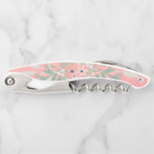 ピンクかわいらしと緑のフローラ ソムリエナイフ (正面)