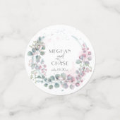 ピンクかわいらしと緑のユーカリ コンフェッティ (スモール正面)