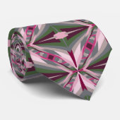 ピンクかわいらしと緑の引き伸ばしカラーブロック ネクタイ (ロール)