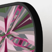 ピンクかわいらしと緑の引き伸ばしカラーブロック ピックルボールラケット (左詳細)