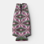 ピンクかわいらしと緑の引き伸ばしカラーブロック ボトルクーラー (裏面)