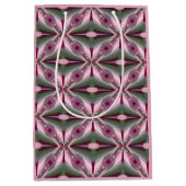 ピンクかわいらしと緑の引き伸ばしカラーブロック ミディアムペーパーバッグ (正面)