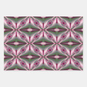 ピンクかわいらしと緑の引き伸ばしカラーブロック ラッピングペーパーシート (正面3)