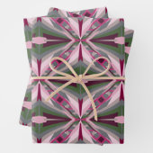 ピンクかわいらしと緑の引き伸ばしカラーブロック ラッピングペーパーシート (インサイチュ)