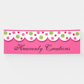 ピンクかわいらしと緑の斜面旗 横断幕 (横)