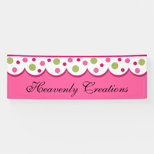 ピンクかわいらしと緑の斜面旗 横断幕 (横)