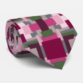 ピンクかわいらしと緑の色のブロックで ネクタイ (ロール)