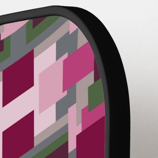 ピンクかわいらしと緑の色のブロックで ピックルボールラケット (左詳細)